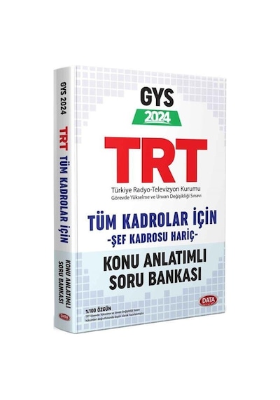 2024 Gys Trt Tüm Kadrolar İçin Konu Anlatımlı Soru Bankası Data Yayınları