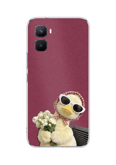 Infinix Gt 50 Pro Uyumlu Çiçekli Ördek Baskılı Silikon Kılıf