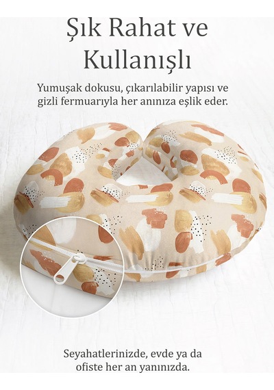 Soyut Geometrik Desenli Ergonomik Boyun Yastığı - Modern Bej Turuncu Altın Seyahat Yastığı Sedefli Sisli Kiremit Kırmızısı Soyut Geometrik Desenli Ergonomik Boyun Yastığı - Modern Bej Turuncu Altın Seyahat Yastığı Sedefli Sisli Kiremit Kırmızısı