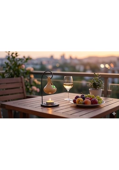 Modern Seramik Buhurdanlık Seti - 16&apos Lı Tealight Mum Ve Değiştirilebilir Aroma Wax Hediye Açık Kahve
