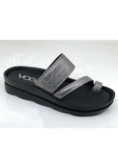 Voga 1740 Platin Çatlak Comfort Casual Bayan Terlik 001