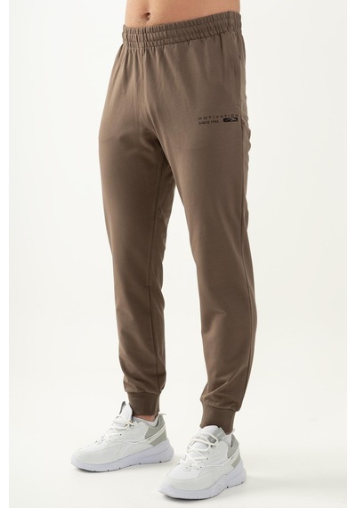 Maraton Sportswear Comfort Erkek Ribana Paça Basic Kakao Eşofman Altı 21625-kakao Kahverengi