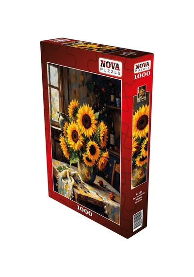 Nova Puzzle 1000 Parça Sarı Renklerin Büyüsü Puzzle - Vazoda Ayçiçekler