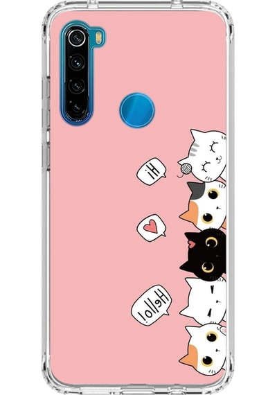 Xiaomi Redmi Note 8 Uyumlu Şeffaf Kılıf Kedişler 2 Tasarımlı