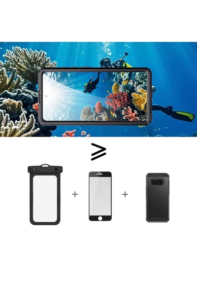 Samsung Uyumlu Galaxy S26 Ultra Kılıf 360 Ön Ve Arka Koruyucu Kapak Su Geçirmez 1-1 Silikon Zırhlı Kapak Siyah