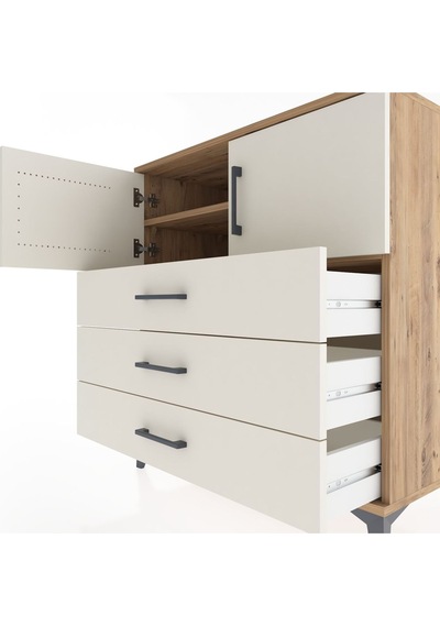 Hyperion Şifonyer 2 Raflı 3 Çekmeceli 2 Kapaklı 88x44x96 Çam-... Çam Hyperion Şifonyer 2 Raflı 3 Çekmeceli 2 Kapaklı 88x44x96 Çam-... Çam