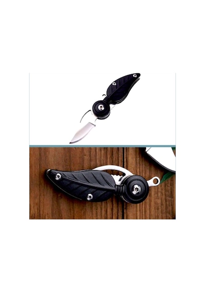 Omeniv Tüy Yaprak Form Mini Kamp Çakı Kamp Bıçak Anahtarlık Outdoor Siyah