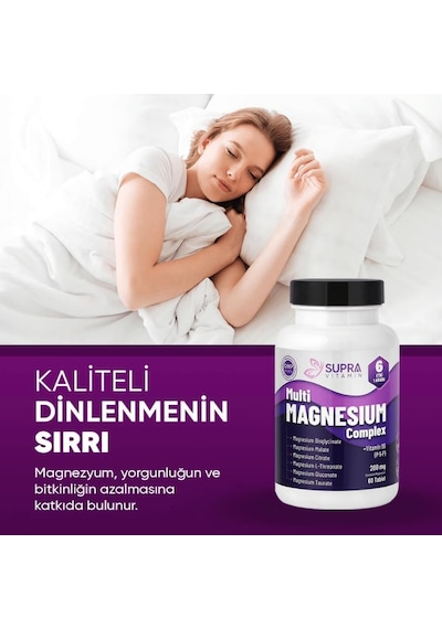 Multi Magnezyum Complex 60 Tablet- Klinik Onaylı Patentli Magnezyum Albion Traacs & Magnesia , Bisglisinat + Sitrat