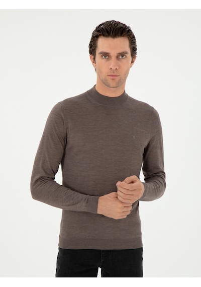 Cacharel Vizon Slim Fit Kaşmir İpek Karışımlı Çeyrek Balıkçı Yaka Triko Kazak Kahverengi Cacharel Vizon Slim Fit Kaşmir İpek Karışımlı Çeyrek Balıkçı Yaka Triko Kazak Kahverengi