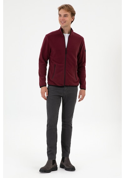 U.S. Polo Assn. Erkek Regular Fit Bordo Polar Örme Hırka 50313779-VR177
