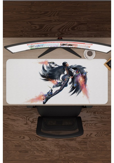 Bayonetta Kaymaz Dikişli Kauçuk Oyuncu Mousepad V2 - 90x40 Xxl Gaming Mouse Pad Fare Altlığı