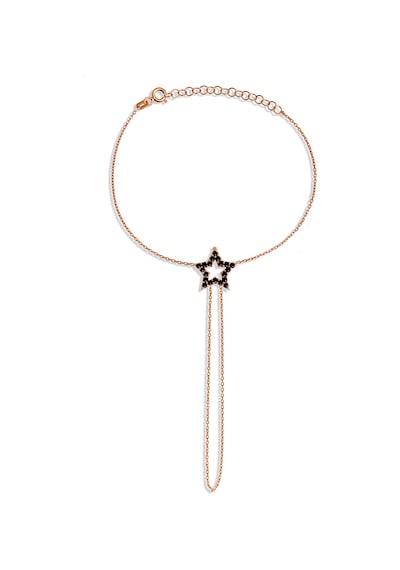 Siyah Taşlı Yıldız Motifli Gümüş Şahmeran - B061301 Rose Gold