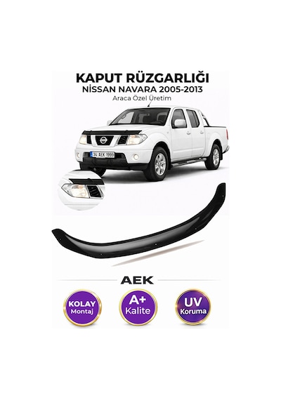 Nissan Navara 2005-2013 Araca Özel Üretim "4mm" Kaput Rüzgarlığı