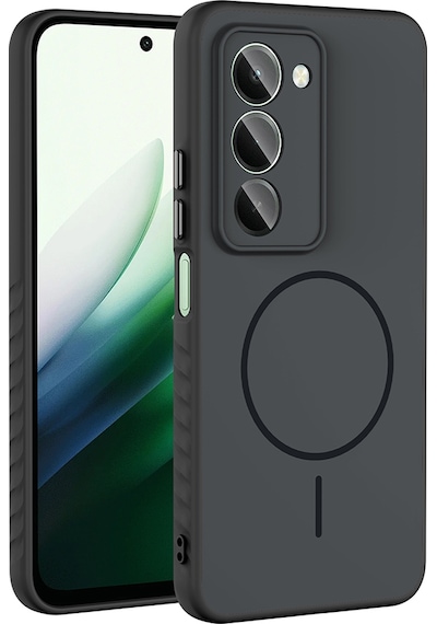 Xiaomi Redmi 15 Kılıf M-safe Şarj Özellikli Zore Tea Kapak Siyah