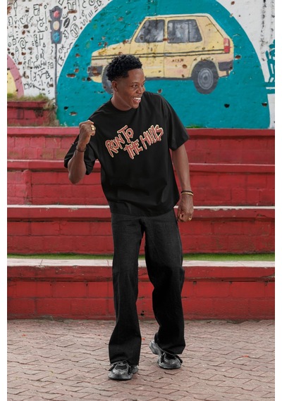 Sevbano Iron Maiden Run To The Hills Sırt Baskılı Unisex Oversize Rock Me Siyah