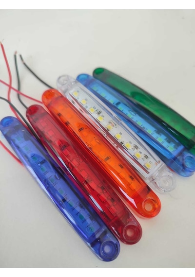 10 Adet 9 Led'li Parmak Led Mavi Kamyon Tır Ve 12/24 Volt Araçlar Aksesuar Dorse & Etek Lambası