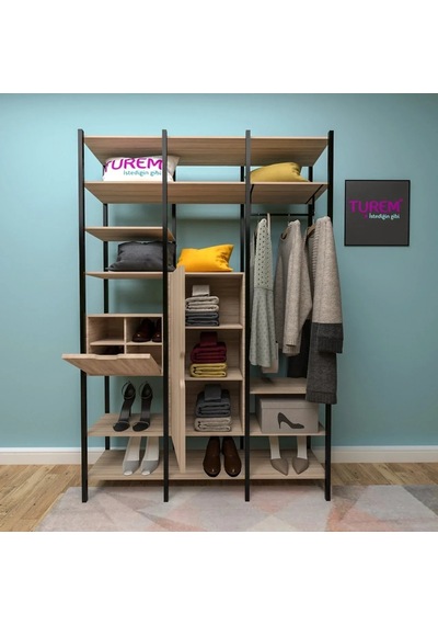 Misyon Açık Gardırop Mdf Antrasit Misyon Açık Gardırop Mdf Antrasit