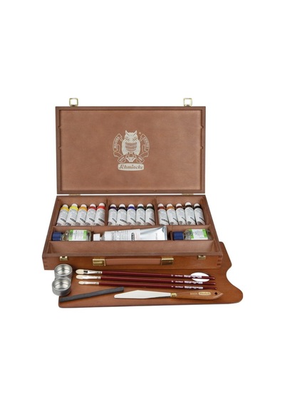 Schmincke : Mussini Yağlı Boya Seti Ahşap Kutu 15 X 35 Ml Tüp White 120 Ml