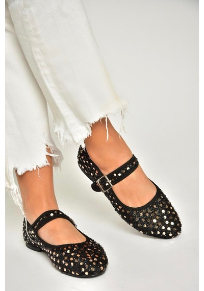 Fox Shoes U725675504 Siyah/altın Kumaş Pullu Kadın Babet Siyah/altın-kumaş Siyah - Altın Fox Shoes U725675504 Siyah/altın Kumaş Pullu Kadın Babet Siyah/altın-kumaş Siyah - Altın