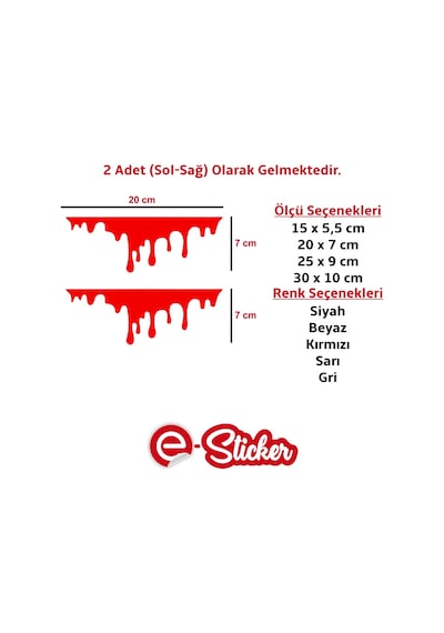 2 Adet Kan Damlası Far Sticker Oto Sticker Araba Sticker