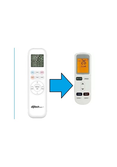 Dijitech Air Klima Kumanda Aydınlatmalı Ekran-resimde Sağdaki Gönderilir