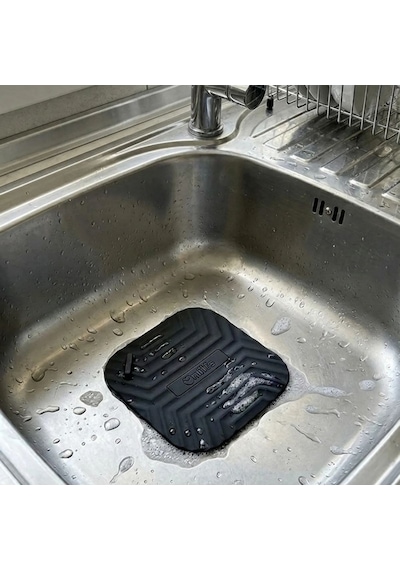 Buffer Siyah Kare Evye Gider Koku Önleyici Silikon Mat Lavabo Süzgeç Ve Haşere Engelleyici