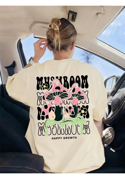 Noıssey Urban Pop Graphic Kadın Tişört Koleksiyonukod 5543 Bej