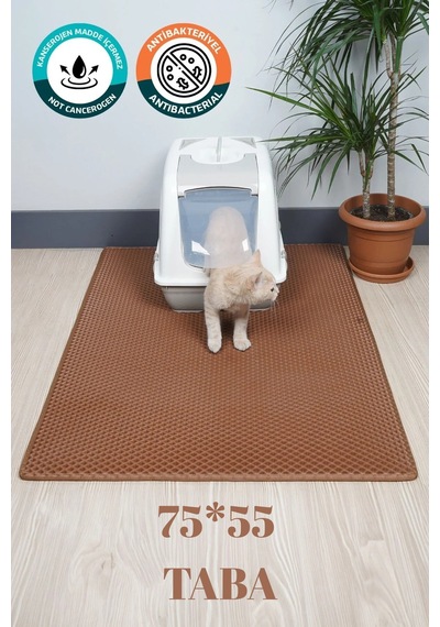 Kedi Tuvalet Önü Paspası Kedi Kumu Paspası Kedi Matıdır. Açık Kahve