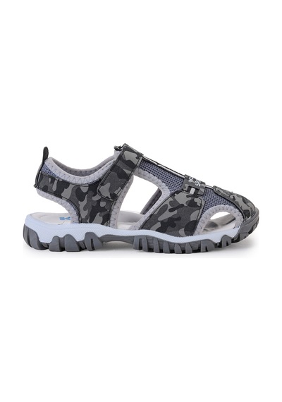 Kiko Kids Erkek Çocuk Sandalet Arz 2399 Gri Kamuflaj Gri