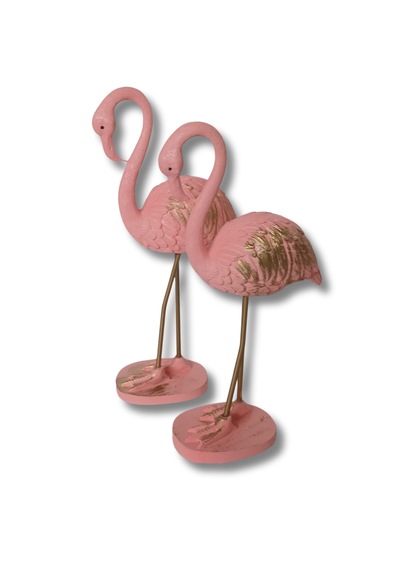 Flamingo Dekoratif Polyester Biblo 2 Li Takım Pembe 0