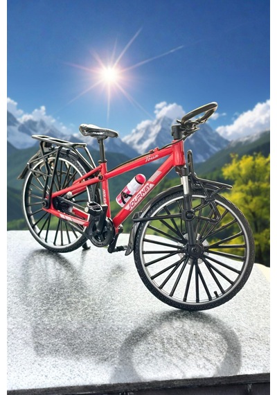 Craftivio Kaliteli Kırmızı Metal 1:10 Ölçek Koleksiyonluk Die Cast Model Bisiklet Çok Renkli