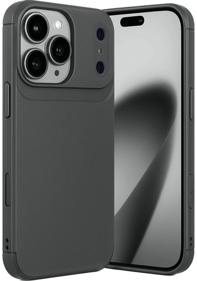 Durukar Apple, Uyumlu iPhone 17 Pro Auto Focus Karbon Kapak - Gri