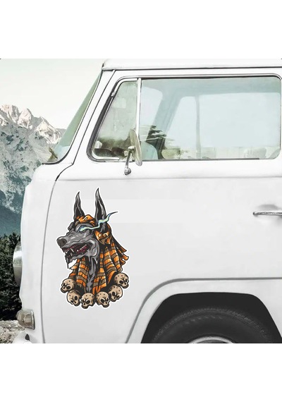 Anubis Mumya Kurukafa Sticker - Araba Oto Araç Motosiklet Karavan Cam Sticker - 00055 12X7 Cm