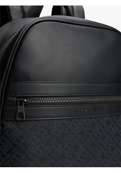Tommy Hilfiger Th Monogram Backpack Erkek Siyah Çanta - Am0am13490