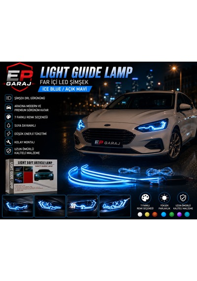 Far İçi Mavi Led Lıght Guıde Lamp Ice Blue Mavi Far İçi Led Seti 0