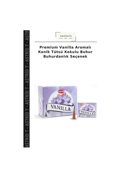 Premium Vanilla Aromalı Konik Tütsü Kokulu Buhur Buhurdanlık Seçenek