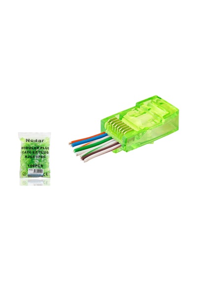 Cat6 Ez Rj45 Konnektör - 100 Adet Yeşil / Ekonomik Poşet Paket Nd2409 Hmngoxxtptprp