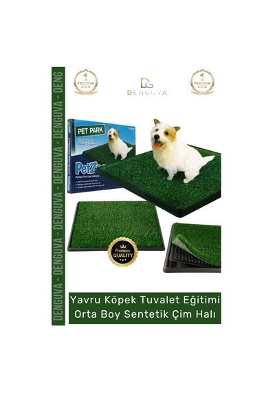Köpekeğitim Pet Park Mini Yavru Köpek Tuvalet Eğitim Seti Su Geçirmez Alt Hazneli Orta Boy Sentetik