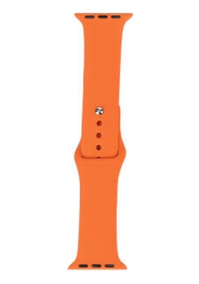 Apple Watch Uyumlu 42mm Band Serisi Klasik Kordon Silikon Strap Kayış - Turuncu