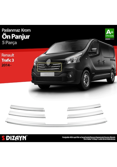 S-Dizayn Renault Trafic Krom Ön Panjur 5 Prç. 2015 Üzeri
