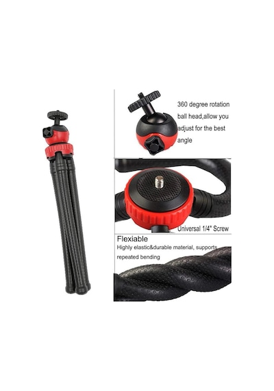 Ct Ahtapot Ayaklı Universal Ahtapot Gorilla Tripod Pratik Bebek İzleme Kamerası Uyumlu Tripod