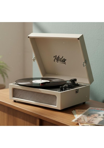 Midex Mtx-420wh Nostaljik Bluetooth Pro Pikap Plakçalar Şarjlı 3 Devirli