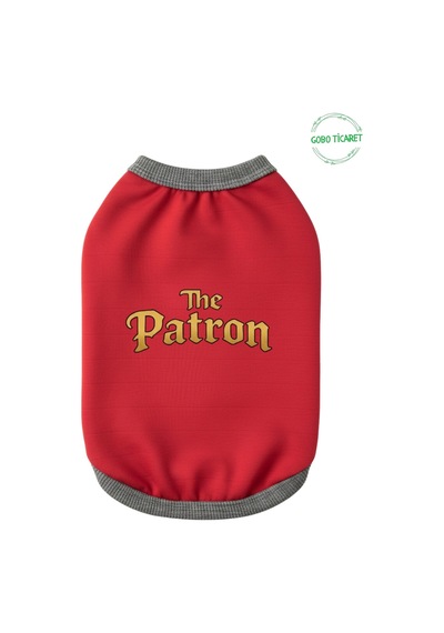 Kırmızı The Patron Yazılı Kedi Ve Köpek Kıyafeti Tişörtü Elbisesi Xsmall/xs/beden 0