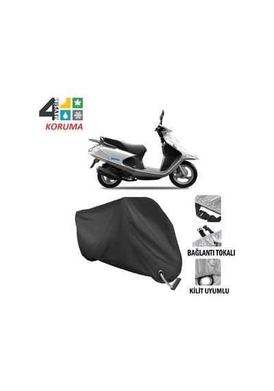 Yuki TB100T3E Picasso Motosiklet Brandası ( Kilit Uyumlu - Siyah