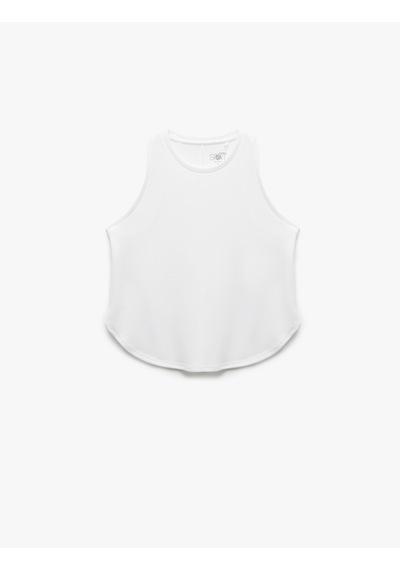 Koton Kolsuz Bisiklet Yaka Spor Atlet Beyaz 5sak30183nk Beyaz