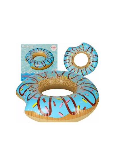 Bestway 36118 107cm Donut Deniz Ve Havuz Simidi Mavi Çok Renkli