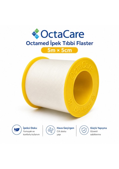 Octacare Octamed İpek Flaster 5m 5cm 12 Adet