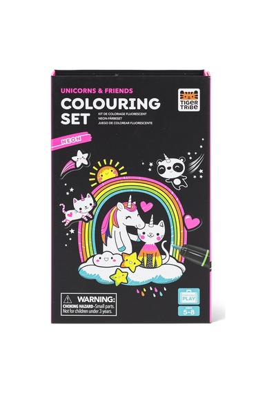 Neon Boyama Seti - Unicorns And Friends Çok Renkli