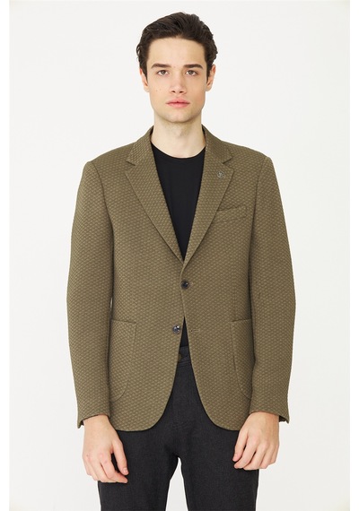 Yeşil Hafif Dokulu Blazer Ceket Yeşil