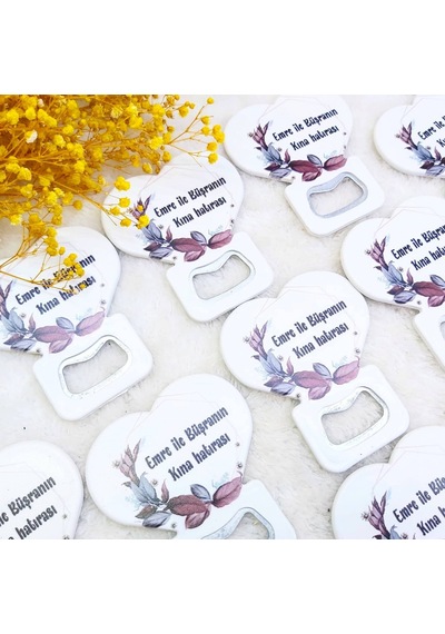 Nişan Hediyeliği Kalp Açacak Magnet  7,5x8,5 Cm Uv Nikah(30 Adet)